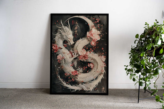 Dragon Sakura Japanese Asian Style Poster | Wall Art for Home & Office | High-Quality Print - High-Quality Visual Display