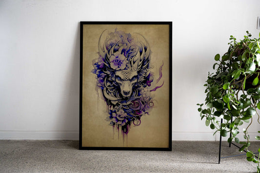 Dragon Scroll No2 Asian Style Poster | Wall Art for Home & Office | High-Quality Print - High-Quality Visual Display