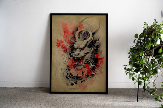 Dragon Scroll No6 Asian Style Poster | Wall Art for Home & Office | High-Quality Print - High-Quality Visual Display