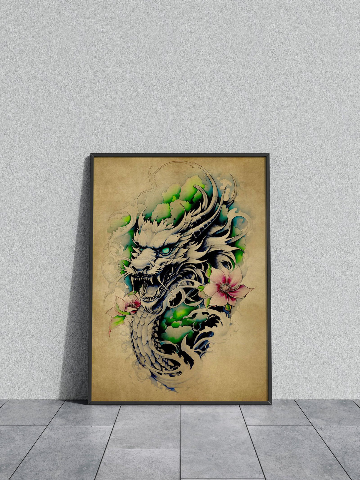Dragon Scroll No7 Asian Style Poster | Wall Art for Home & Office | High-Quality Print - High-Quality Visual Display