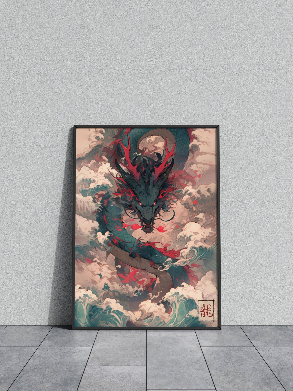 Dragon Waves Japanese Asian Style Poster | Wall Art for Home & Office | High-Quality Print - High-Quality Visual Display
