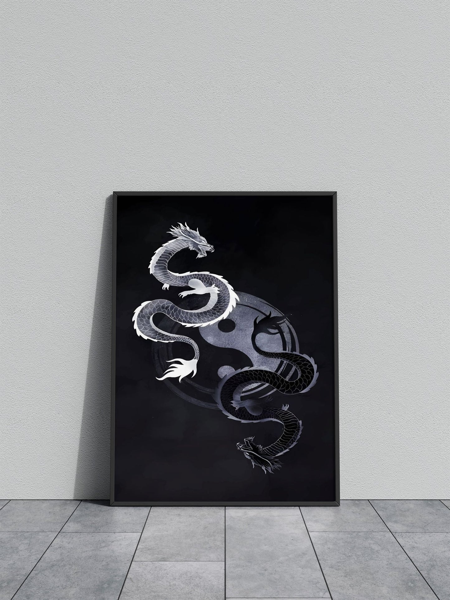 Dragon Yin Yang II Asian Style Poster | Wall Art for Home & Office | High-Quality Print
