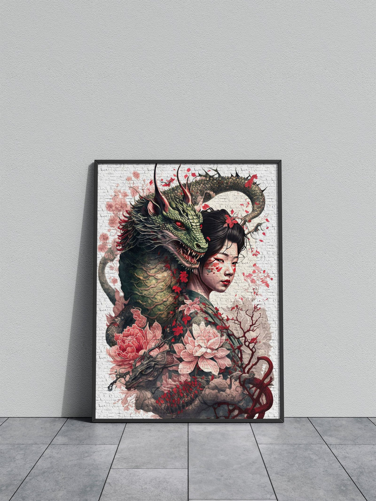 Dragon geisha Asian Style Poster | Wall Art for Home & Office | High-Quality Print - High-Quality Visual Display