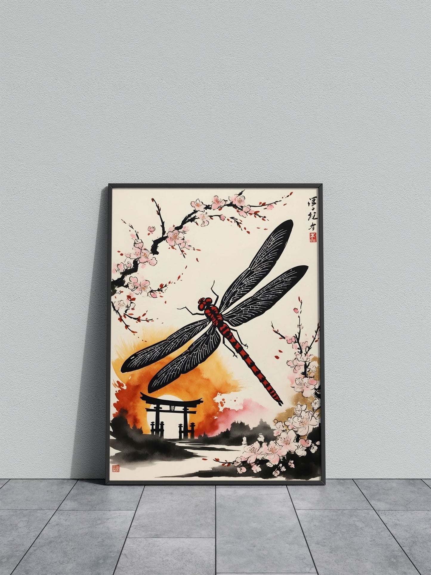 Dragonfly Japan Painting Asian Style Poster | Wall Art for Home & Office | High-Quality Print