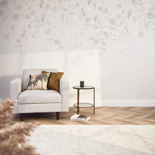 Soft Grey Eucalyptus Cascade Wall Mural