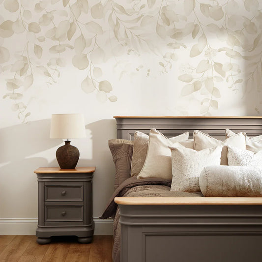 Warm Neutral Eucalyptus Cascade Wall Mural