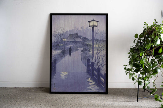 Evening Rain at Shinobazu Asian Style Poster | Wall Art for Home & Office | High-Quality Print - High-Quality Visual Display