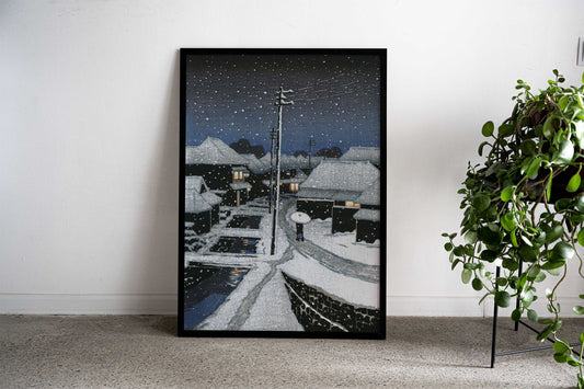 Evening Snow at Terajima Asian Style Poster | Wall Art for Home & Office | High-Quality Print - High-Quality Visual Display