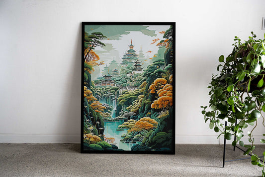 Fairytale Asian village Asian Style Poster | Wall Art for Home & Office | High-Quality Print - High-Quality Visual Display