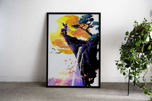 Fantasy Cliffs Asian Style Poster | Wall Art for Home & Office | High-Quality Print - High-Quality Visual Display