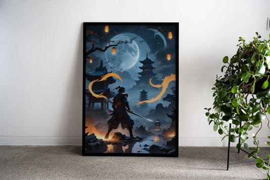 Fantasy Samurai Art Asian Style Poster | Wall Art for Home & Office | High-Quality Print - High-Quality Visual Display