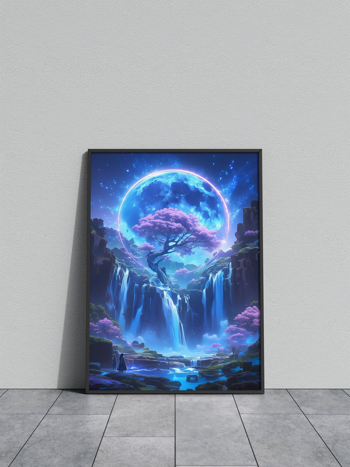 Fantasy Waterfall Landscape Asian Style Poster | Wall Art for Home & Office | High-Quality Print - High-Quality Visual Display