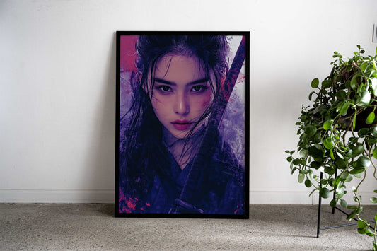 Female Samurai Warrior Asian Style Poster | Wall Art for Home & Office | High-Quality Print - High-Quality Visual Display