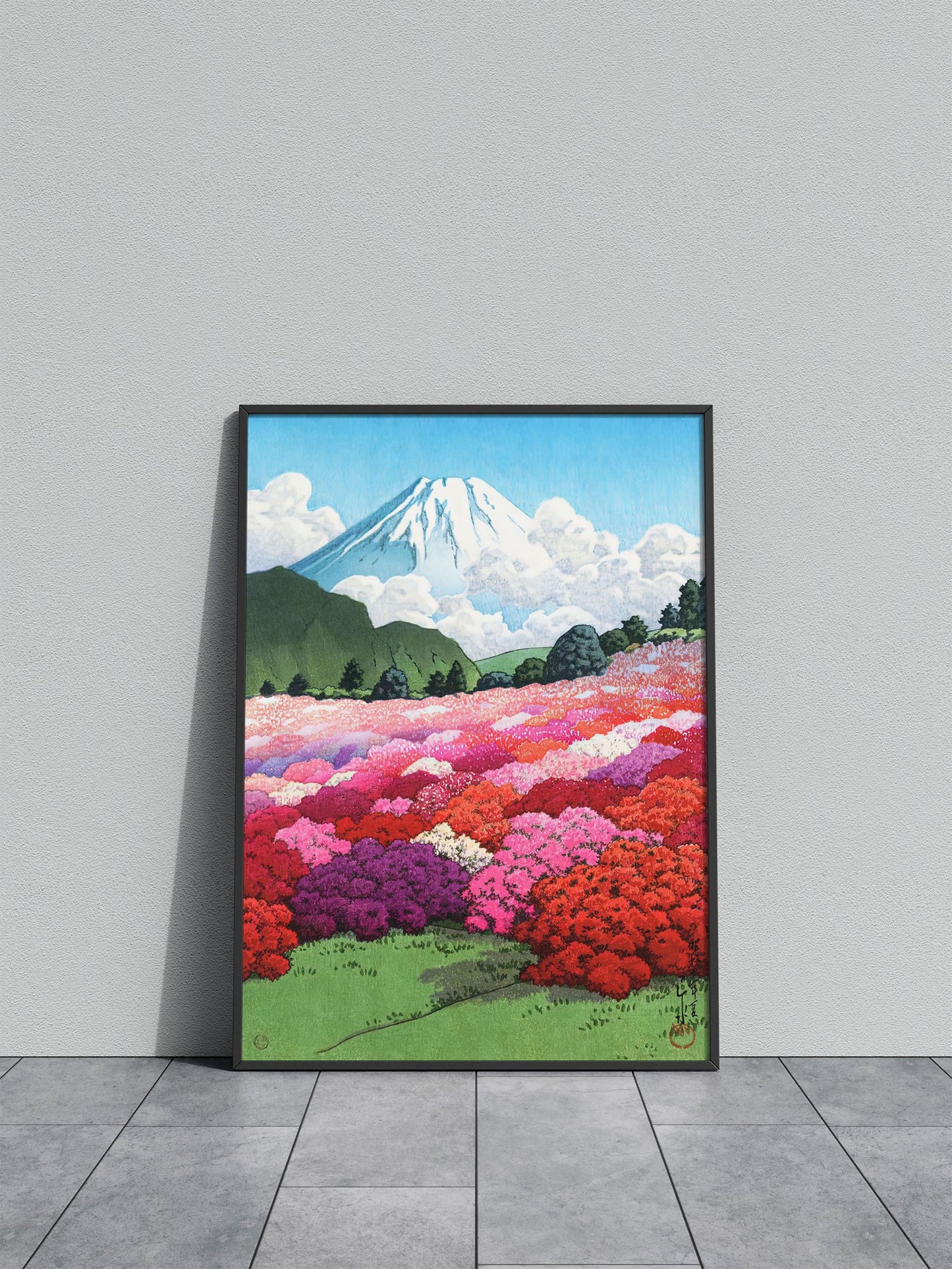 Field of Flowers at Hakone Asian Style Poster | Wall Art for Home & Office | High-Quality Print