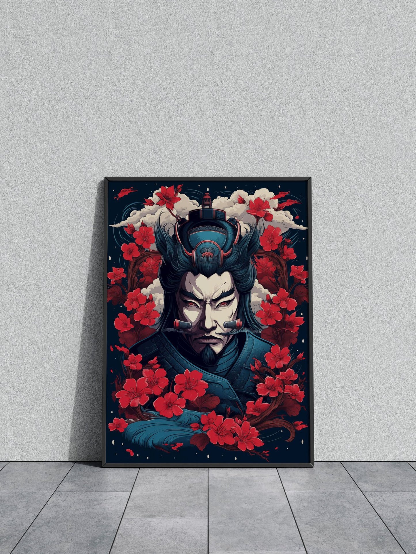 Fierce Ninja Portrait Asian Style Poster | Wall Art for Home & Office | High-Quality Print - High-Quality Visual Display