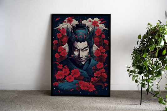 Fierce Ninja Portrait Asian Style Poster | Wall Art for Home & Office | High-Quality Print - High-Quality Visual Display