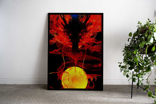 Fiery Dragon Art Asian Style Poster | Wall Art for Home & Office | High-Quality Print - High-Quality Visual Display