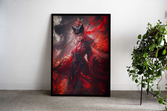 Fiery Fox Spirit Asian Style Poster | Wall Art for Home & Office | High-Quality Print - High-Quality Visual Display