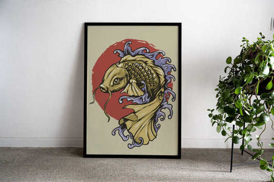 Fish Asian Style Poster | Wall Art for Home & Office | High-Quality Print - High-Quality Visual Display