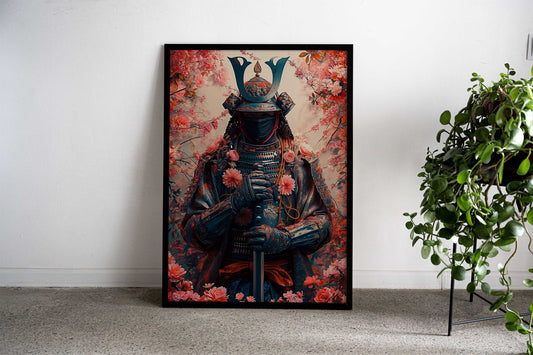 Floral Samurai Chronicles Asian Style Poster | Wall Art for Home & Office | High-Quality Print - High-Quality Visual Display