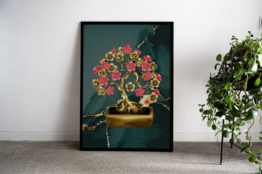 Flower Bonsai Asian Style Poster | Wall Art for Home & Office | High-Quality Print - High-Quality Visual Display