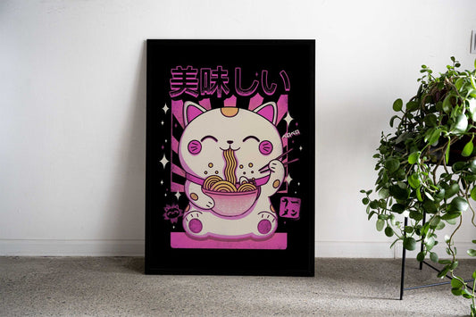 Fluffy Neko Asian Style Poster | Wall Art for Home & Office | High-Quality Print - High-Quality Visual Display