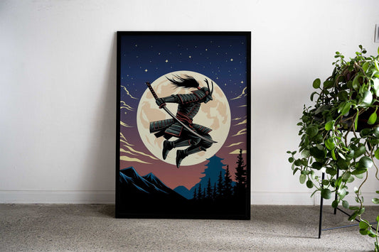 Fly High Samurai Asian Style Poster | Wall Art for Home & Office | High-Quality Print - High-Quality Visual Display