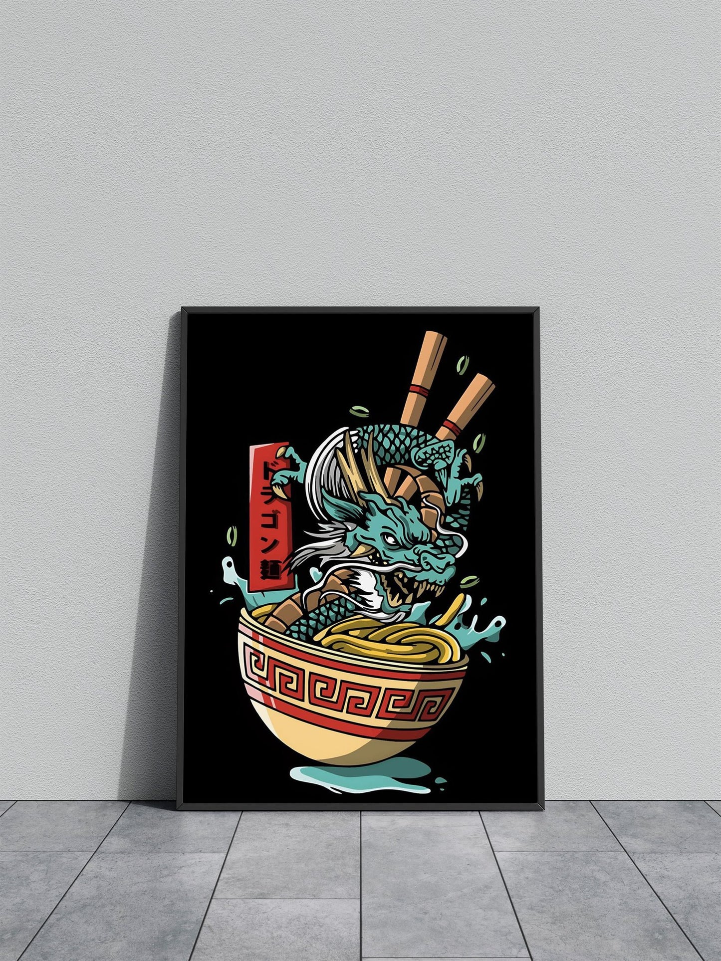 Food Dragon Asian Style Poster | Wall Art for Home & Office | High-Quality Print - High-Quality Visual Display