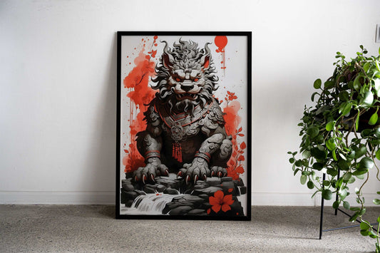 Foodog Japanese Ink Asian Style Poster | Wall Art for Home & Office | High-Quality Print - High-Quality Visual Display