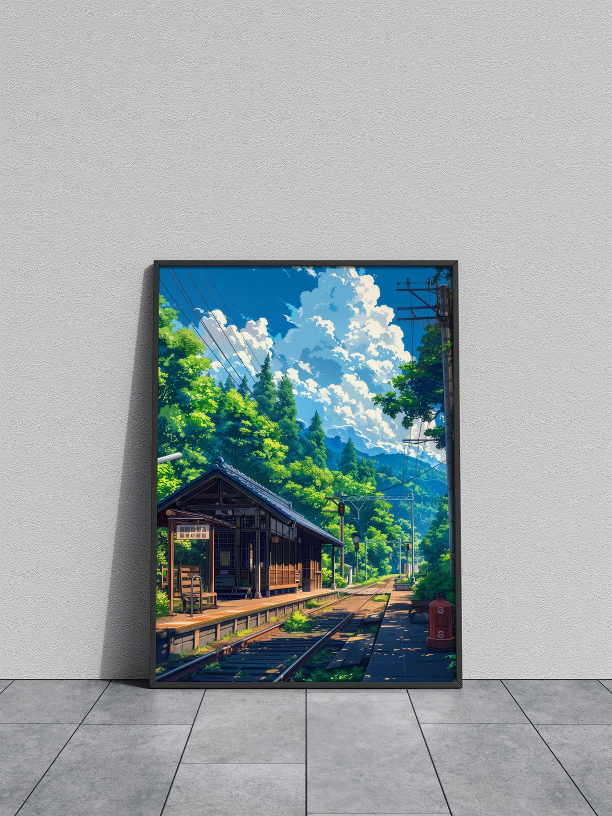 Forest Station Train Asian Style Poster | Wall Art for Home & Office | High-Quality Print - High-Quality Visual Display
