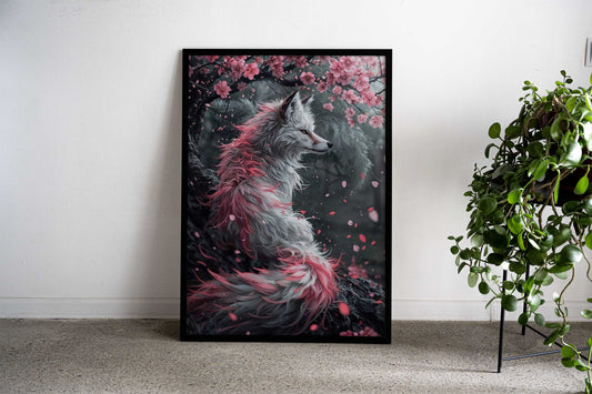 Fox Cherry Blossom Japan Asian Style Poster | Wall Art for Home & Office | High-Quality Print - High-Quality Visual Display