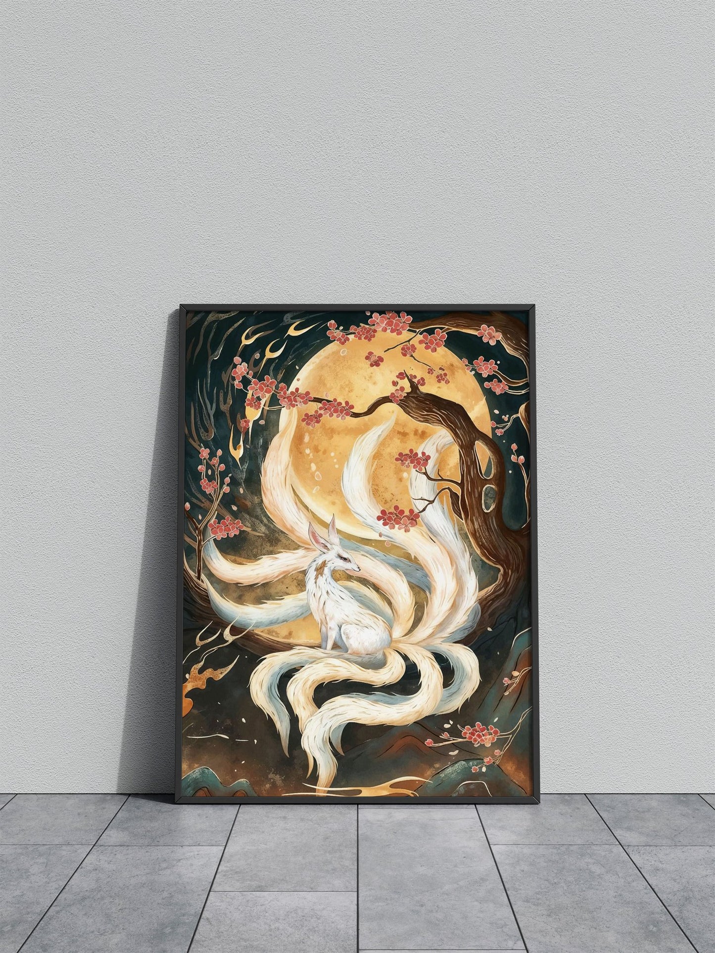 Fox Kitsune Japanese Asian Style Poster | Wall Art for Home & Office | High-Quality Print