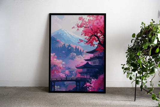 Fuji Mountain Asian Style Poster | Wall Art for Home & Office | High-Quality Print - High-Quality Visual Display