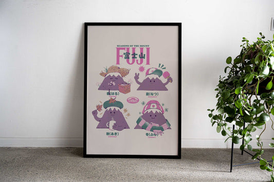 Fuji Seasons Asian Style Poster | Wall Art for Home & Office | High-Quality Print - High-Quality Visual Display