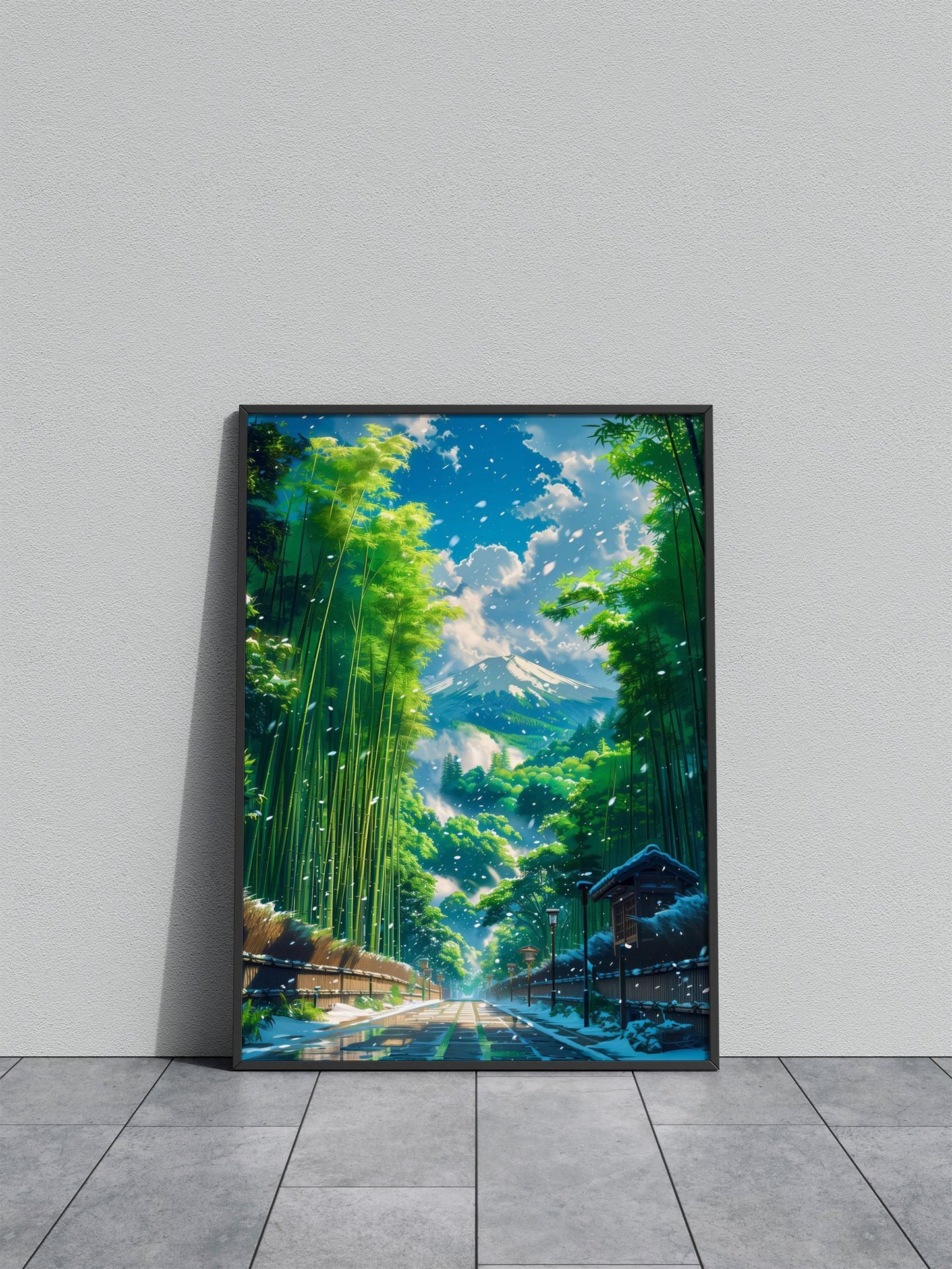 Fuji mount Bamboo Forest Asian Style Poster | Wall Art for Home & Office | High-Quality Print - High-Quality Visual Display