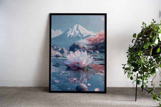 Fujis Lotus Dreamscape Asian Style Poster | Wall Art for Home & Office | High-Quality Print - High-Quality Visual Display