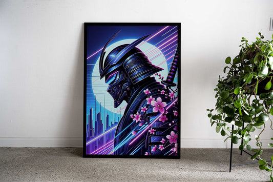 Futuristic Samurai Asian Style Poster | Wall Art for Home & Office | High-Quality Print - High-Quality Visual Display