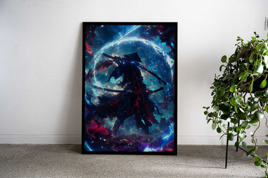 Galaxy Aura Samurai Asian Style Poster | Wall Art for Home & Office | High-Quality Print - High-Quality Visual Display