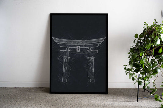 Gate Japan Drawing Asian Style Poster | Wall Art for Home & Office | High-Quality Print - High-Quality Visual Display