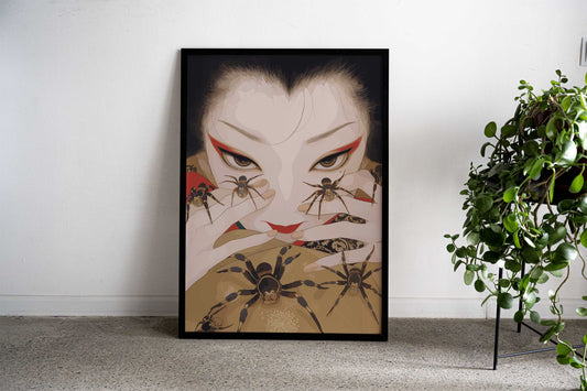 Geisha And Spider Asian Style Poster | Wall Art for Home & Office | High-Quality Print - High-Quality Visual Display
