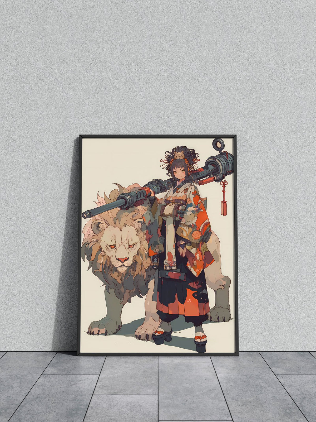 Geisha Canon Lion Clan Asian Style Poster | Wall Art for Home & Office | High-Quality Print - High-Quality Visual Display