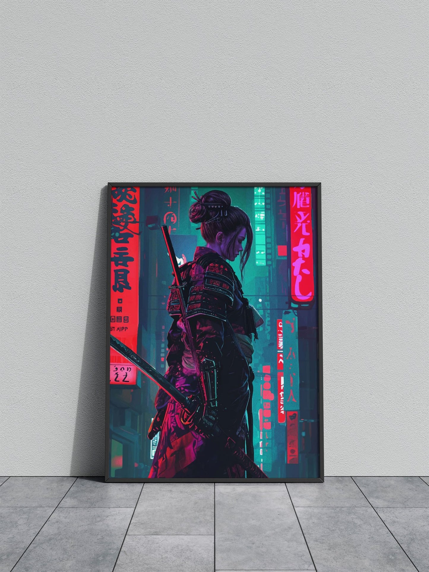 Geisha Cyberpunk Japanese Asian Style Poster | Wall Art for Home & Office | High-Quality Print