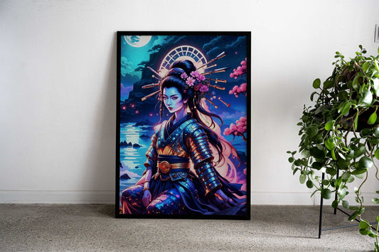 Geisha Japan Cherry Asian Style Poster | Wall Art for Home & Office | High-Quality Print - High-Quality Visual Display