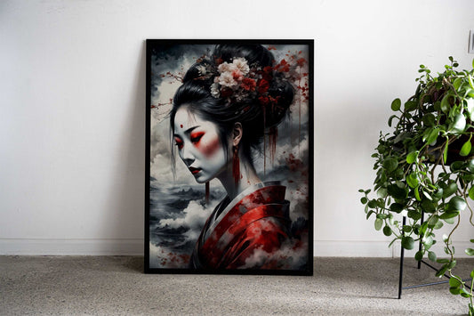 Geisha Japan Watercolor Asian Style Poster | Wall Art for Home & Office | High-Quality Print - High-Quality Visual Display