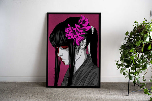 Geisha Japanese Kimono Asian Style Poster | Wall Art for Home & Office | High-Quality Print - High-Quality Visual Display