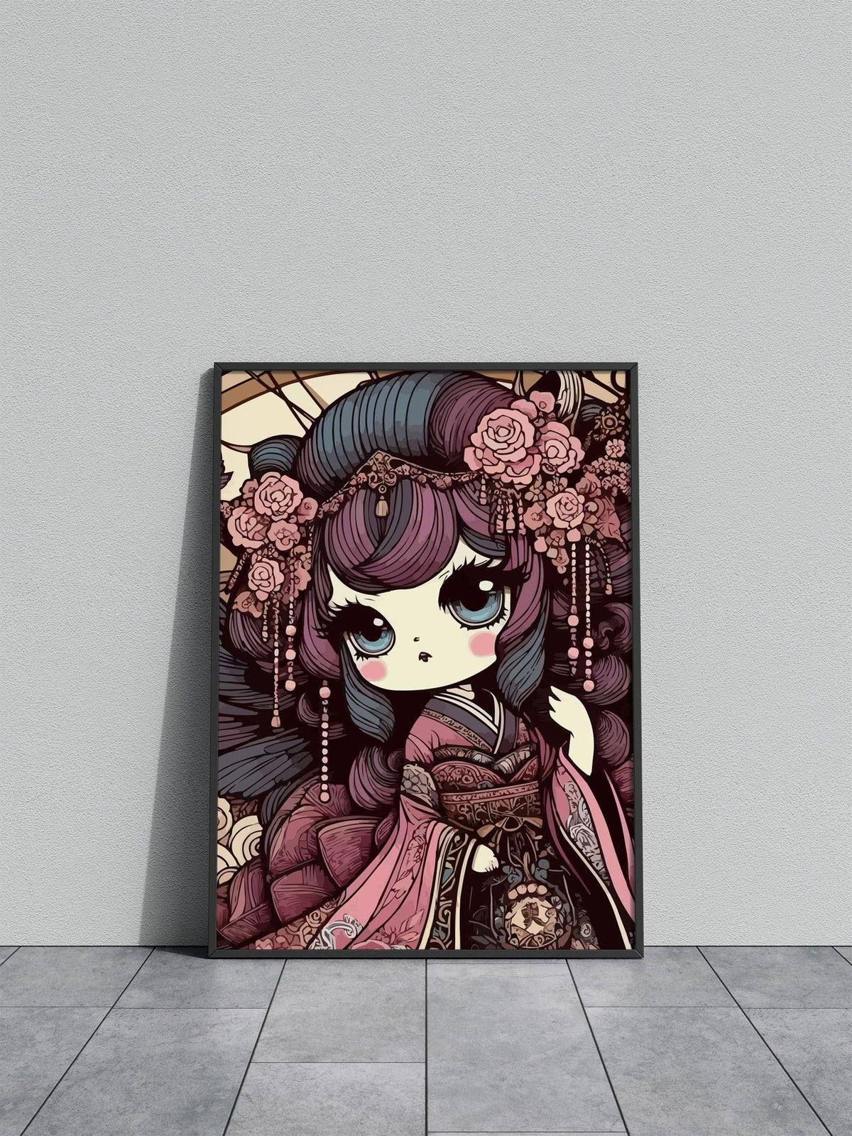 Geisha Lolita Kawaii Asian Style Poster | Wall Art for Home & Office | High-Quality Print - High-Quality Visual Display