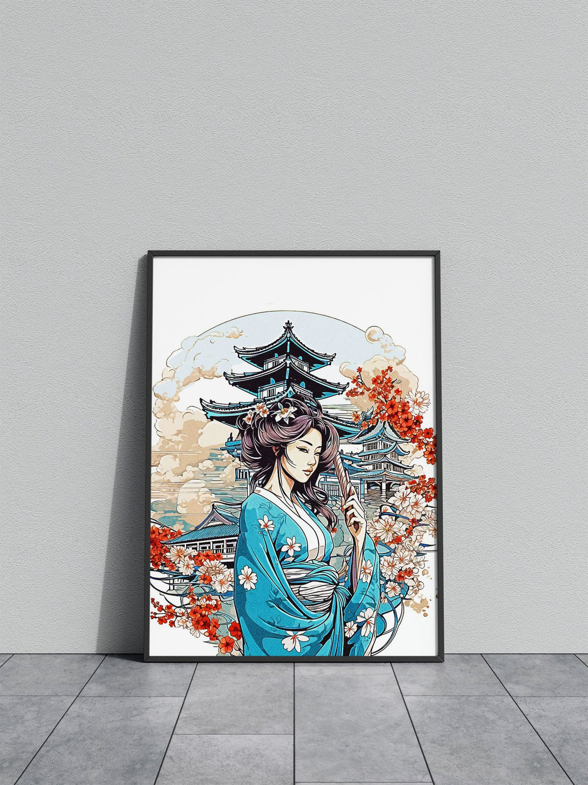 Geisha Minimalist Asian Style Poster | Wall Art for Home & Office | High-Quality Print - High-Quality Visual Display
