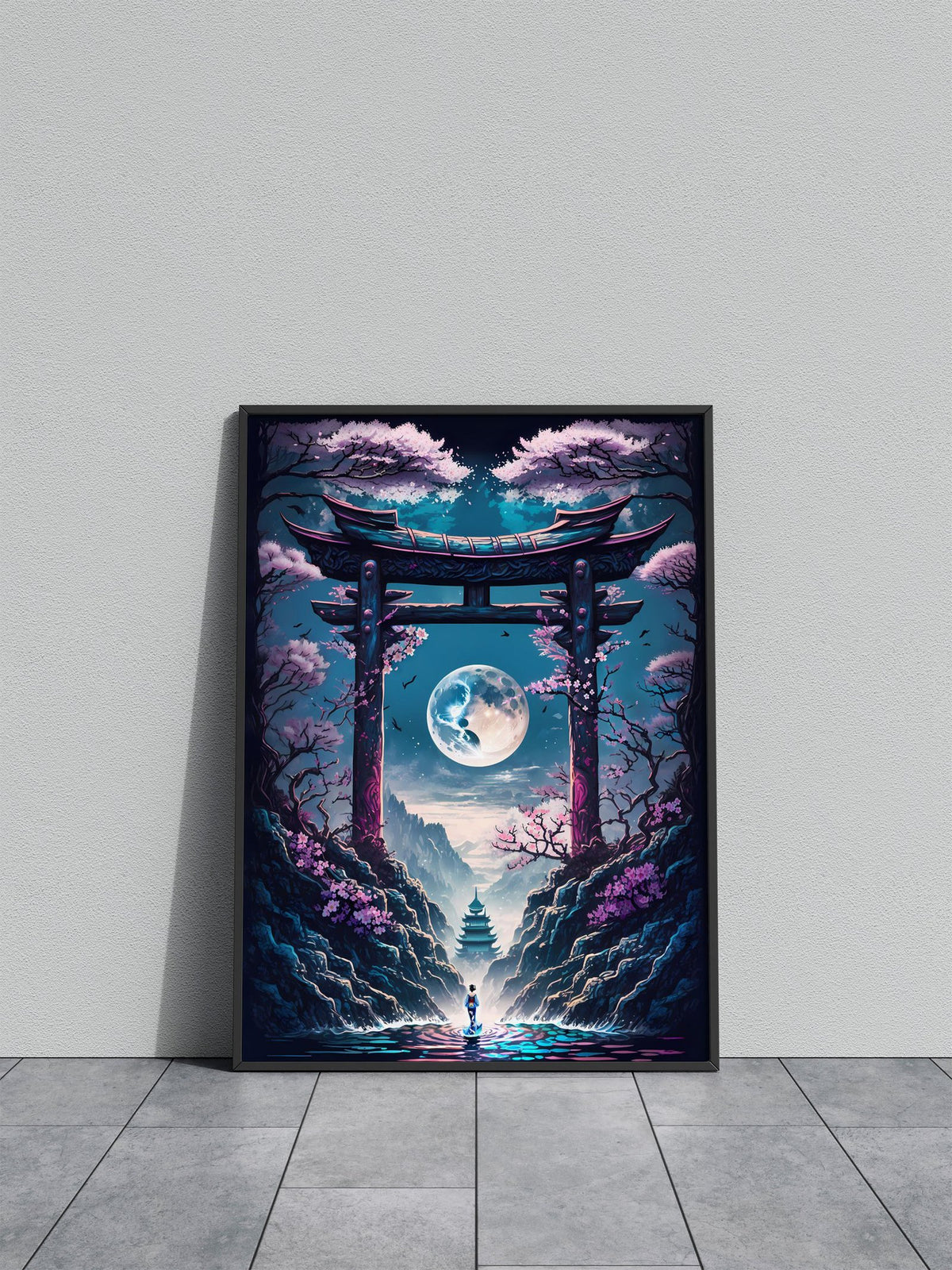 Geisha Moonlight Asian Style Poster | Wall Art for Home & Office | High-Quality Print - High-Quality Visual Display