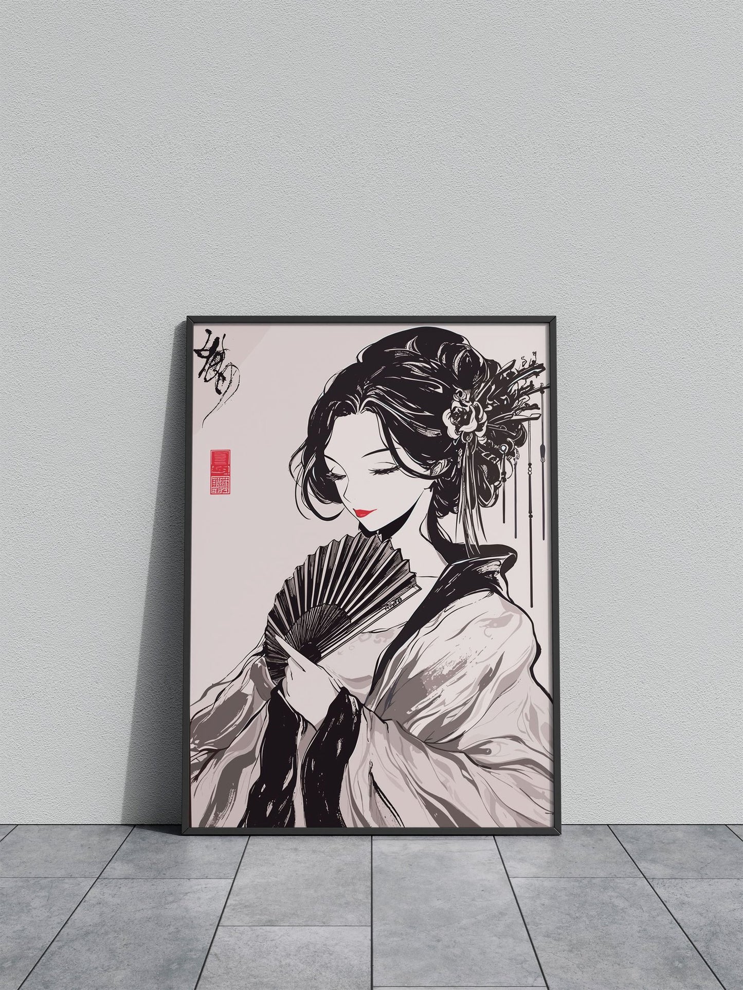 Geisha Paint Asian Style Poster | Wall Art for Home & Office | High-Quality Print - High-Quality Visual Display