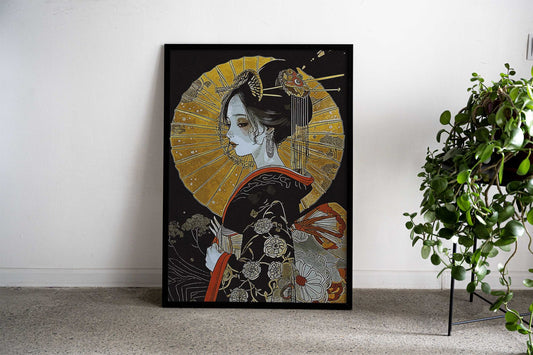 Geisha Vintage Asian Style Poster | Wall Art for Home & Office | High-Quality Print - High-Quality Visual Display